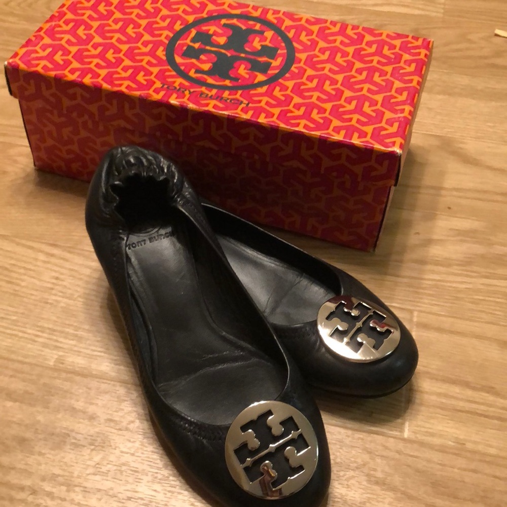 Tory Burch Reva Black Flats